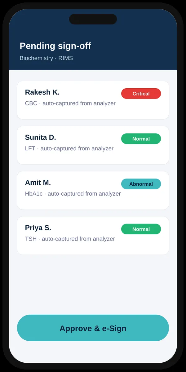 Doctor sign-off on mobile