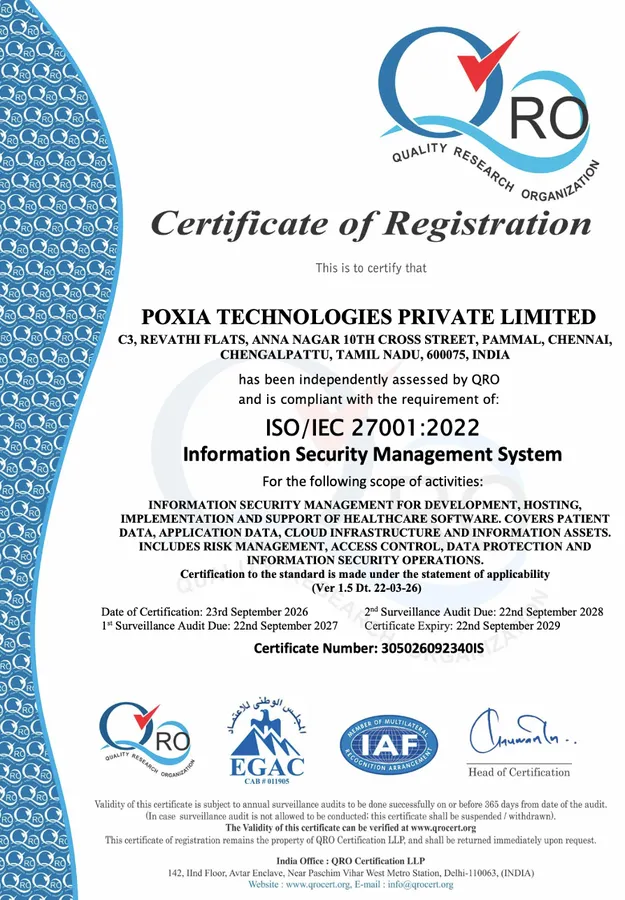 ISO/IEC 27001:2022 certificate
