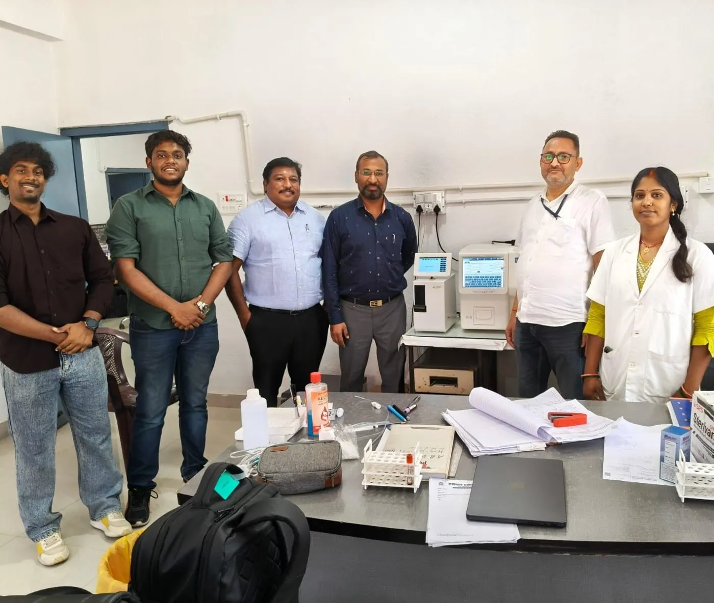 Live LIMS installation with lab staff